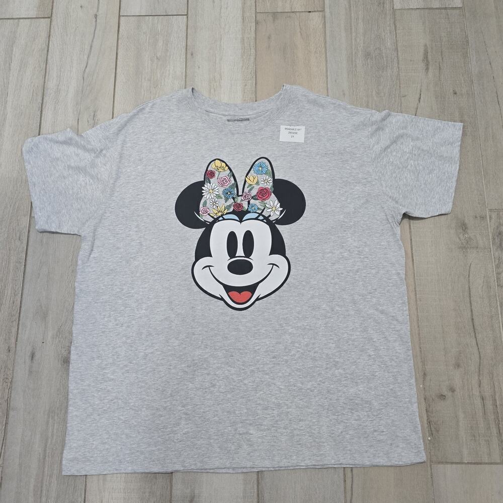 Women's Disney Embroidered Mini Mouse T-shirt Size 2X Cotton 100%